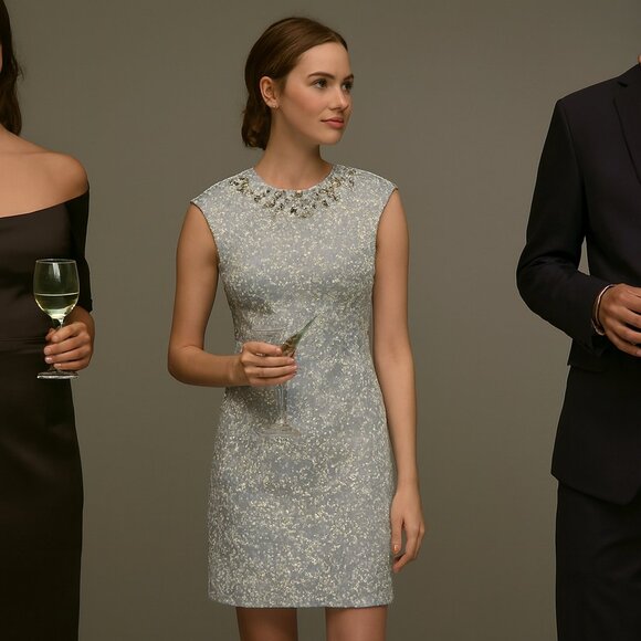 Tory Burch Dresses & Skirts - Tory Burch Beaded Dress Size 4 Side Zip, fully lined. Open back